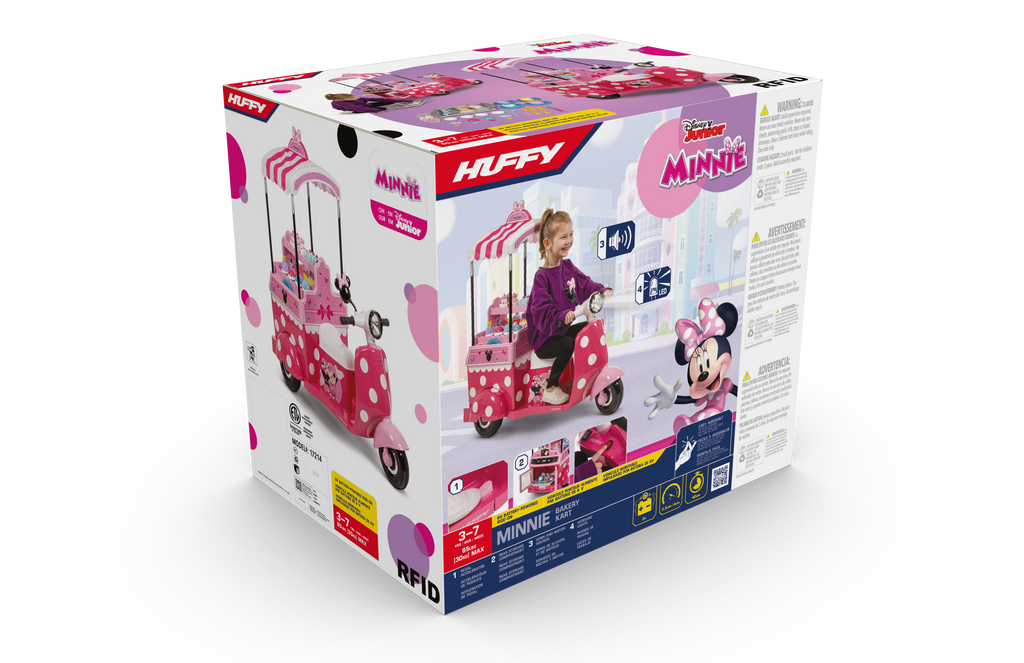 Disney Minnie Bakery Cart 7.2-volt Battery Ride-On Toy for Girls, Pink