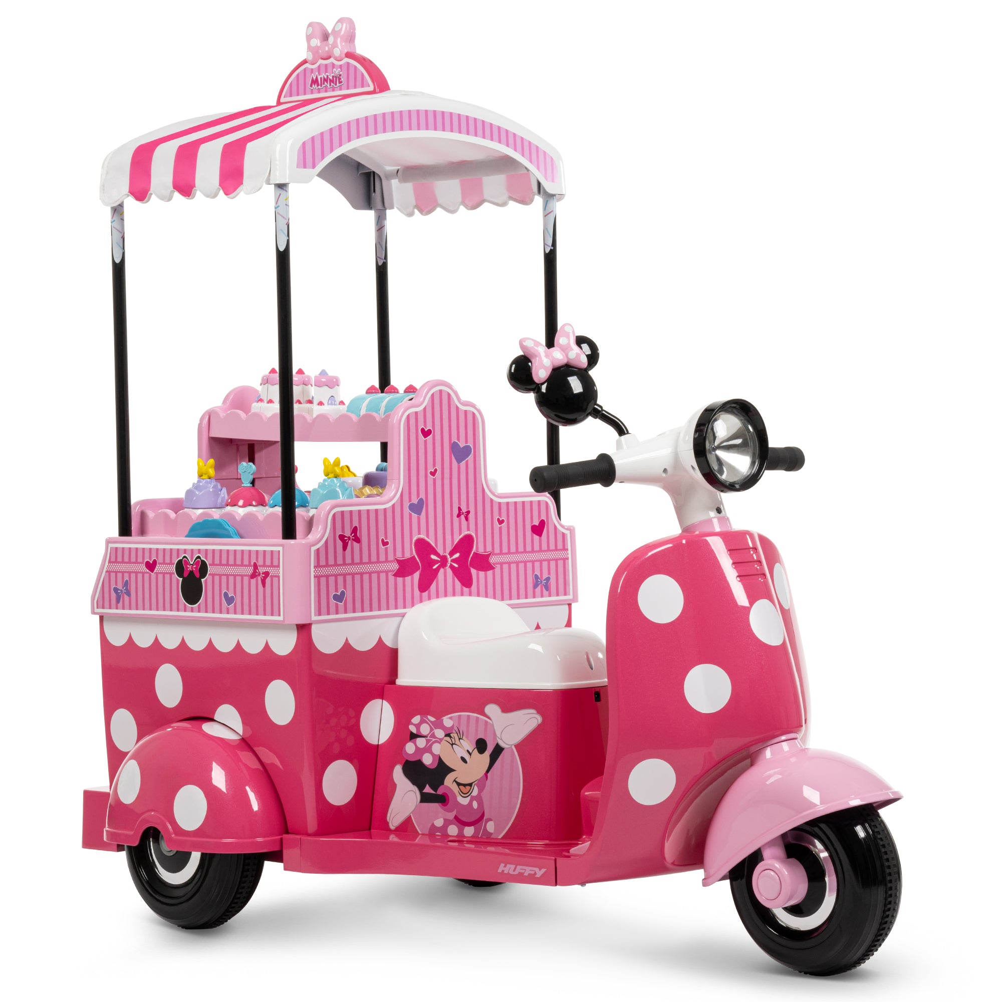 Disney Minnie Bakery Cart 7.2-volt Battery Ride-On Toy for Girls, Pink