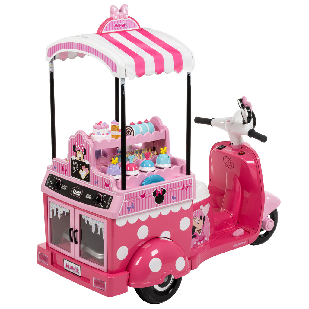 Disney Minnie Bakery Cart 7.2-volt Battery Ride-On Toy for Girls, Pink
