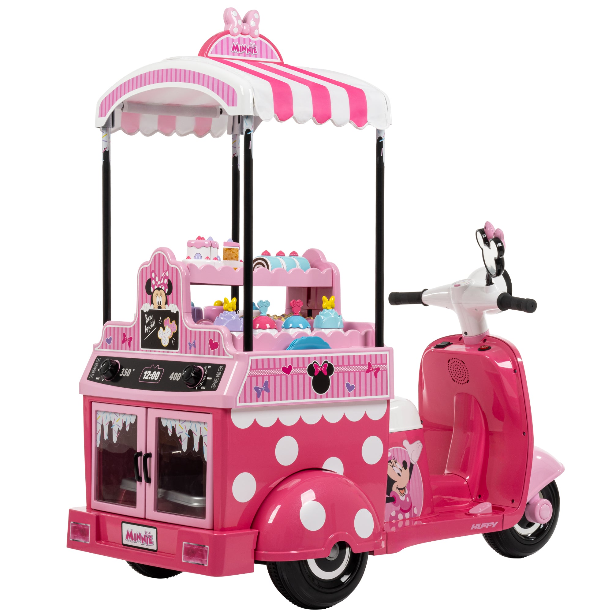 Disney Minnie Bakery Cart 7.2-volt Battery Ride-On Toy for Girls, Pink