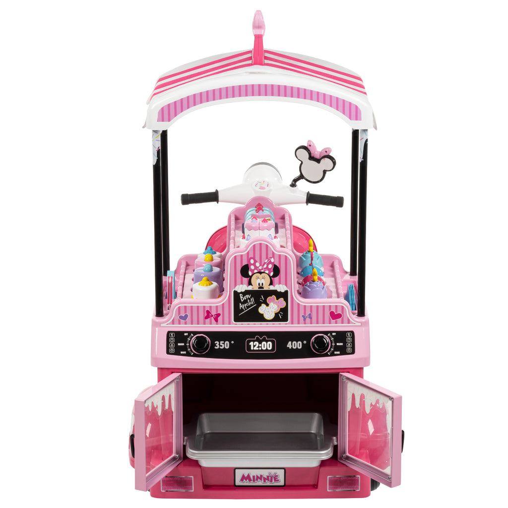 Disney Minnie Bakery Cart 7.2-volt Battery Ride-On Toy for Girls, Pink