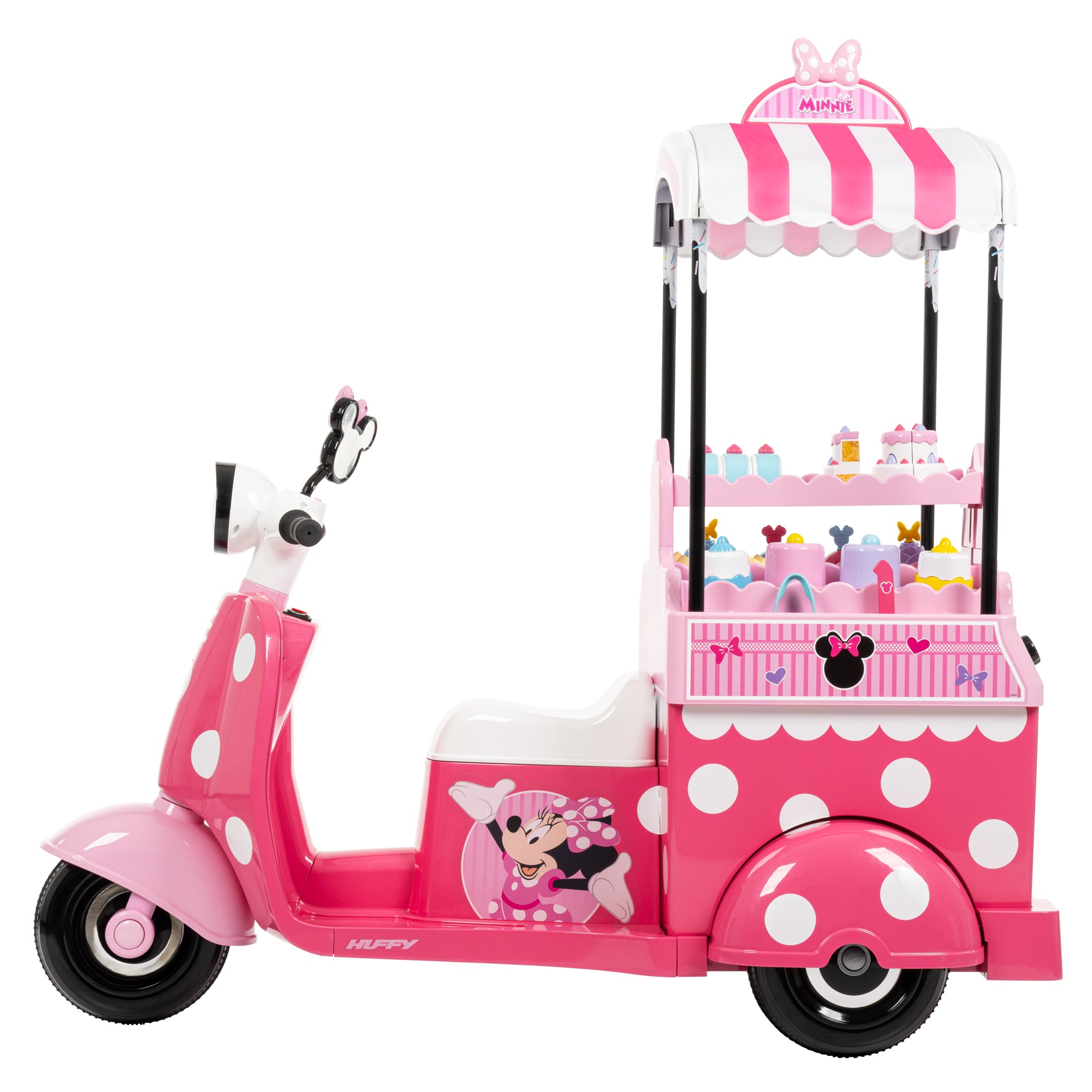 Disney Minnie Bakery Cart 7.2-volt Battery Ride-On Toy for Girls, Pink