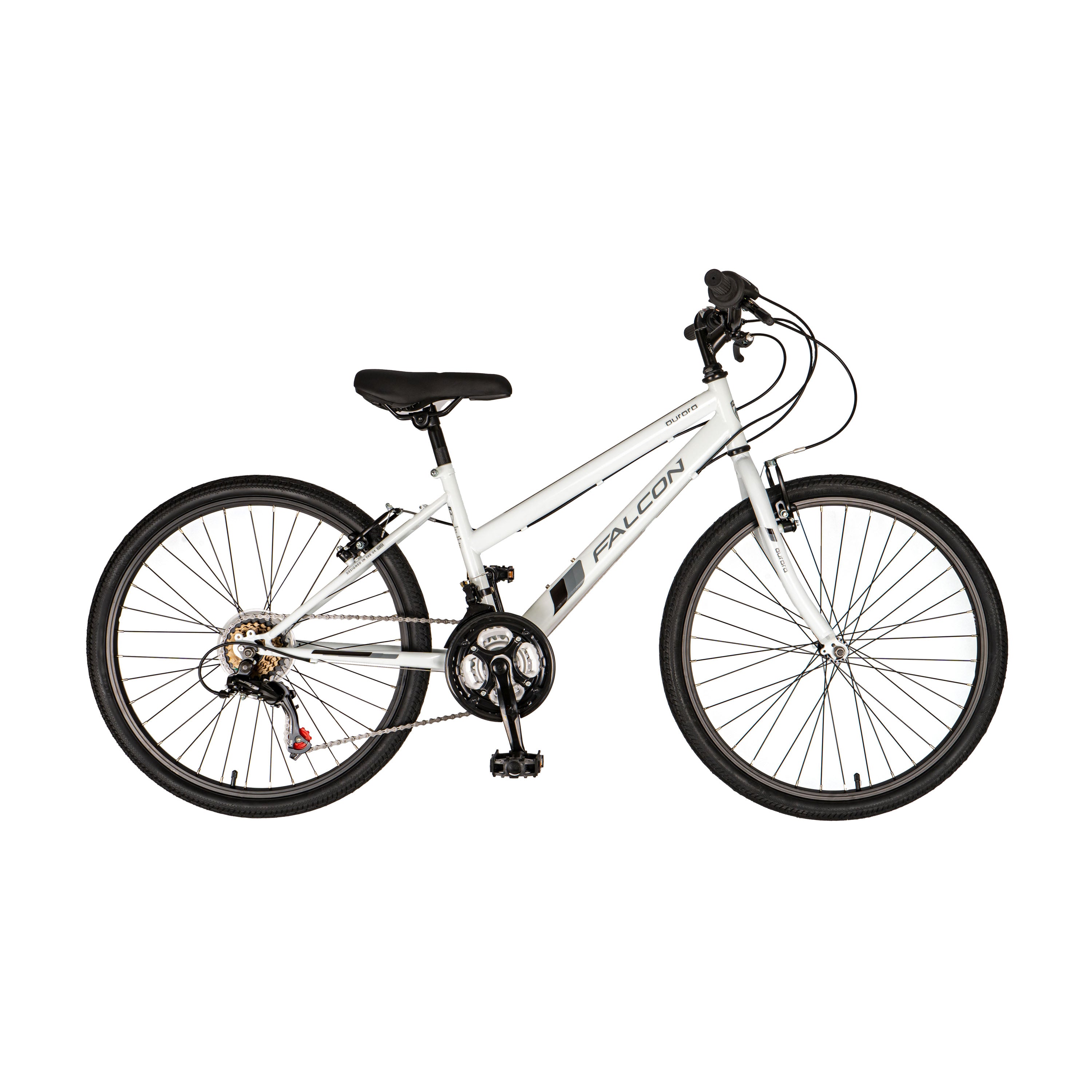 Falcon Aurora 24-inch Kids Hybrid Bike - White