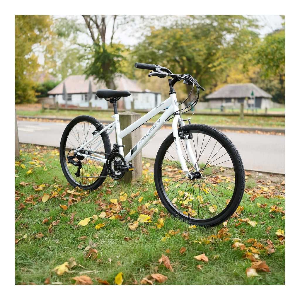 Falcon Aurora 24-inch Kids Hybrid Bike - White