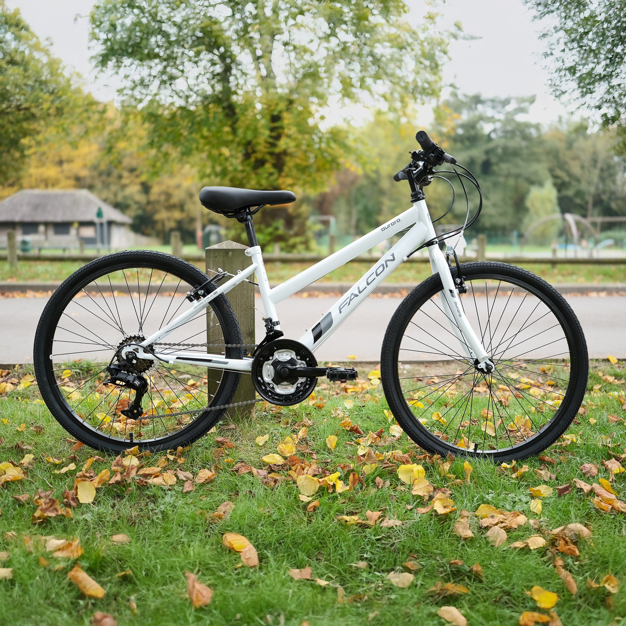 Falcon Aurora 24-inch Kids Hybrid Bike - White