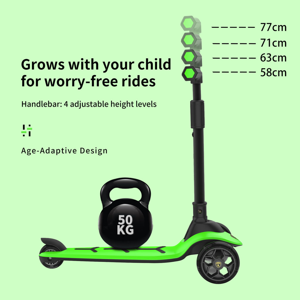 Lamborghini 3 wheel kids scooter - Green - image 2