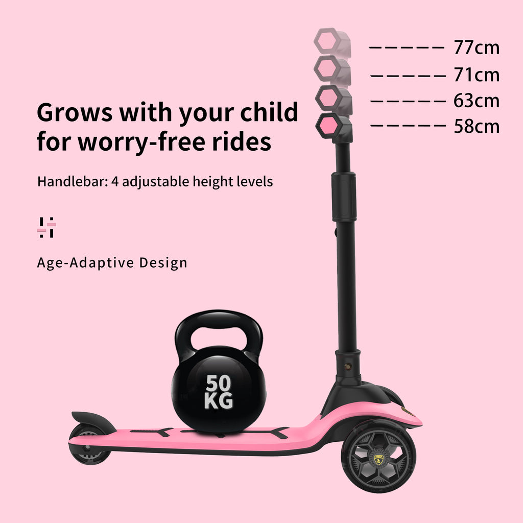 Lamborghini 3 wheel kids scooter - Pink - image 2