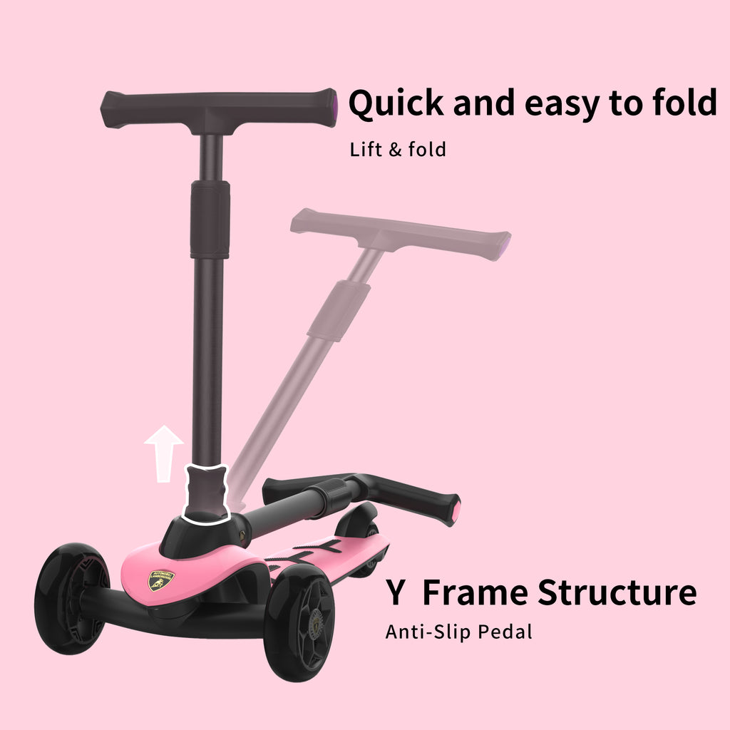 Lamborghini 3 wheel kids scooter - Pink - image 4