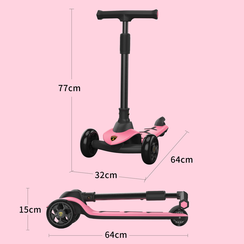 Lamborghini 3 wheel kids scooter - Pink - image 5