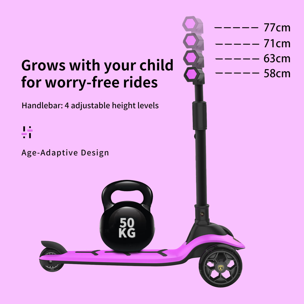 Lamborghini 3 wheel kids scooter - Purple - image 2