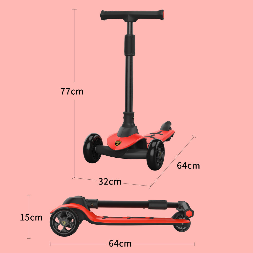 Lamborghini 3 wheel kids scooter - Red - image 5
