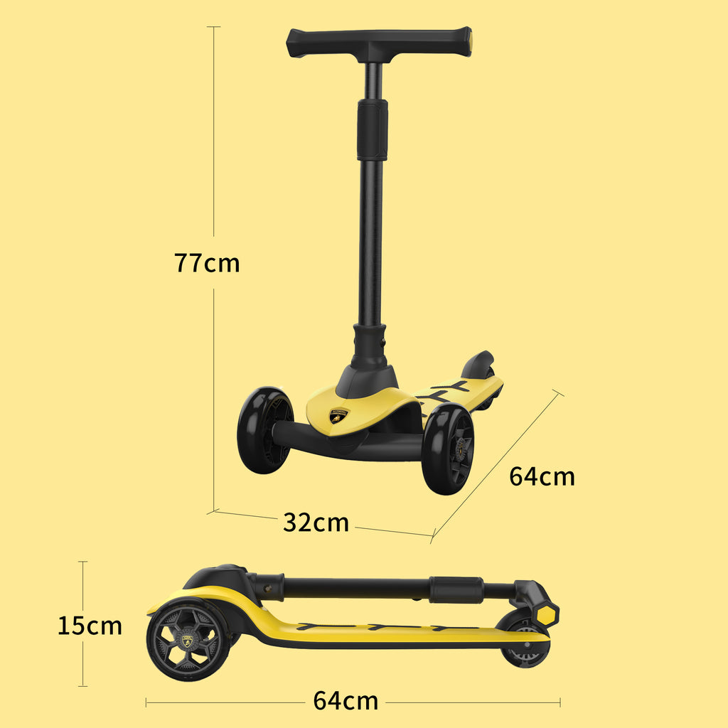 Lamborghini 3 wheel kids scooter - Yellow - image 5