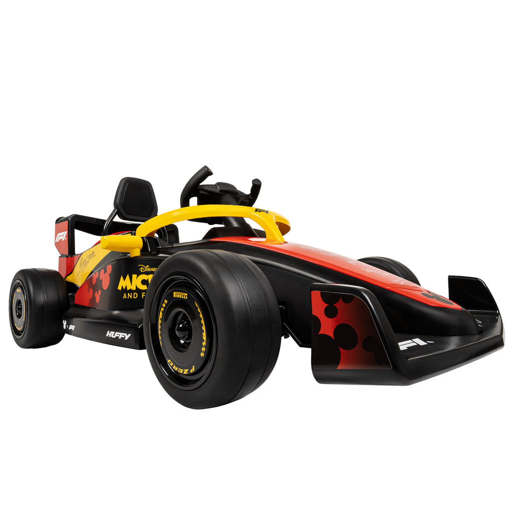 Huffy Disney Mickey Mouse 12V F1 Car Ride-On, Remote Control, Red