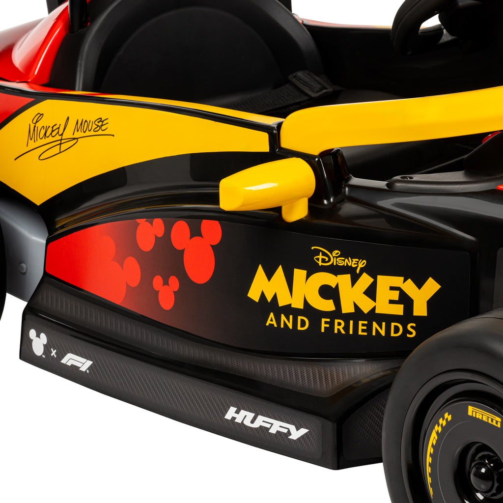 Huffy Disney Mickey Mouse 12V F1 Car Ride-On, Remote Control, Red