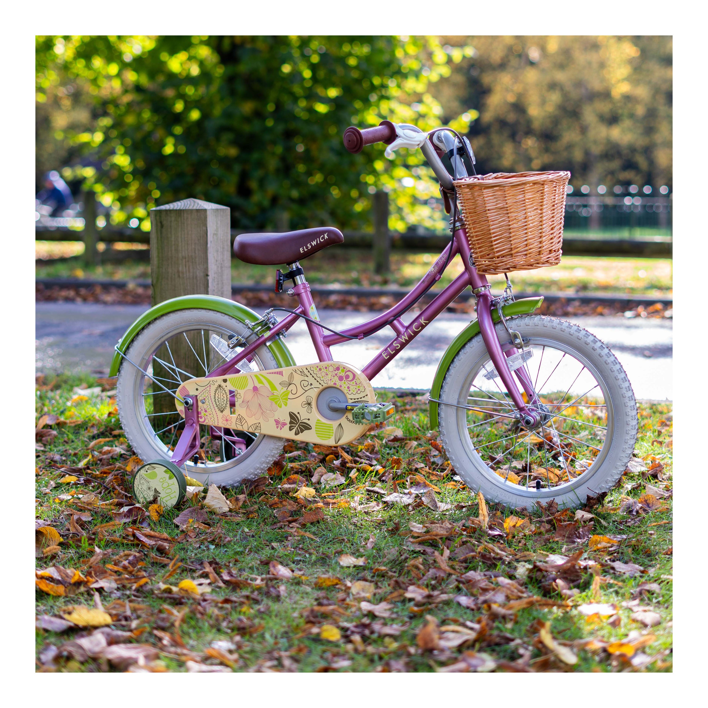 Elswick Hope 16-inch Kids Heritage Bike - Dark Pink/Green