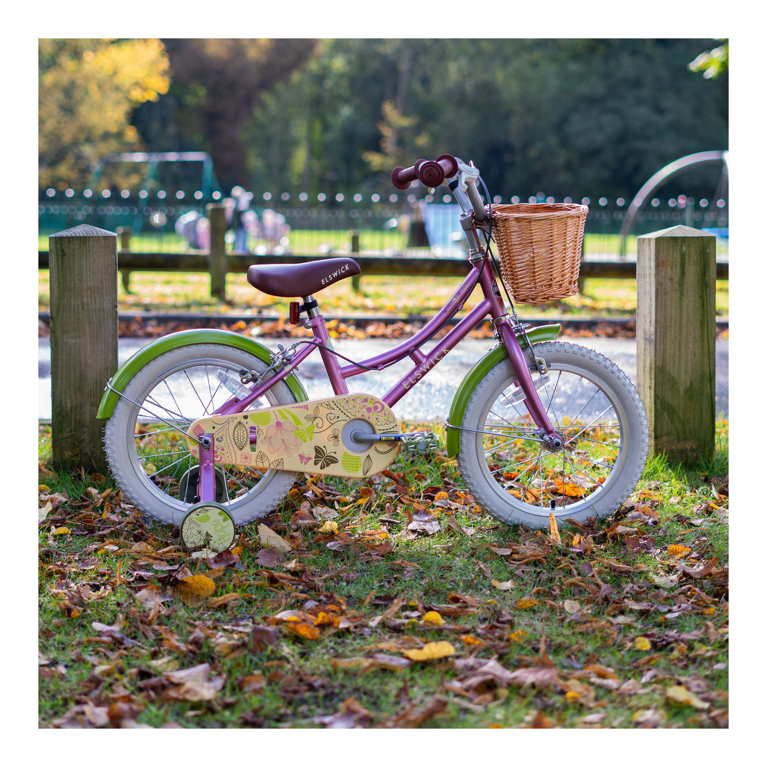 Elswick Hope 16-inch Kids Heritage Bike - Dark Pink/Green