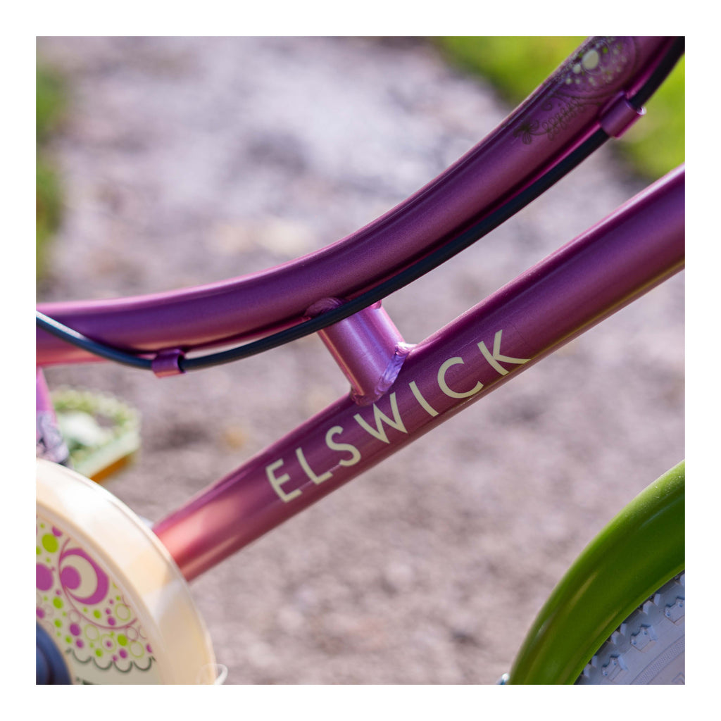 Elswick Hope 16-inch Kids Heritage Bike - Dark Pink/Green