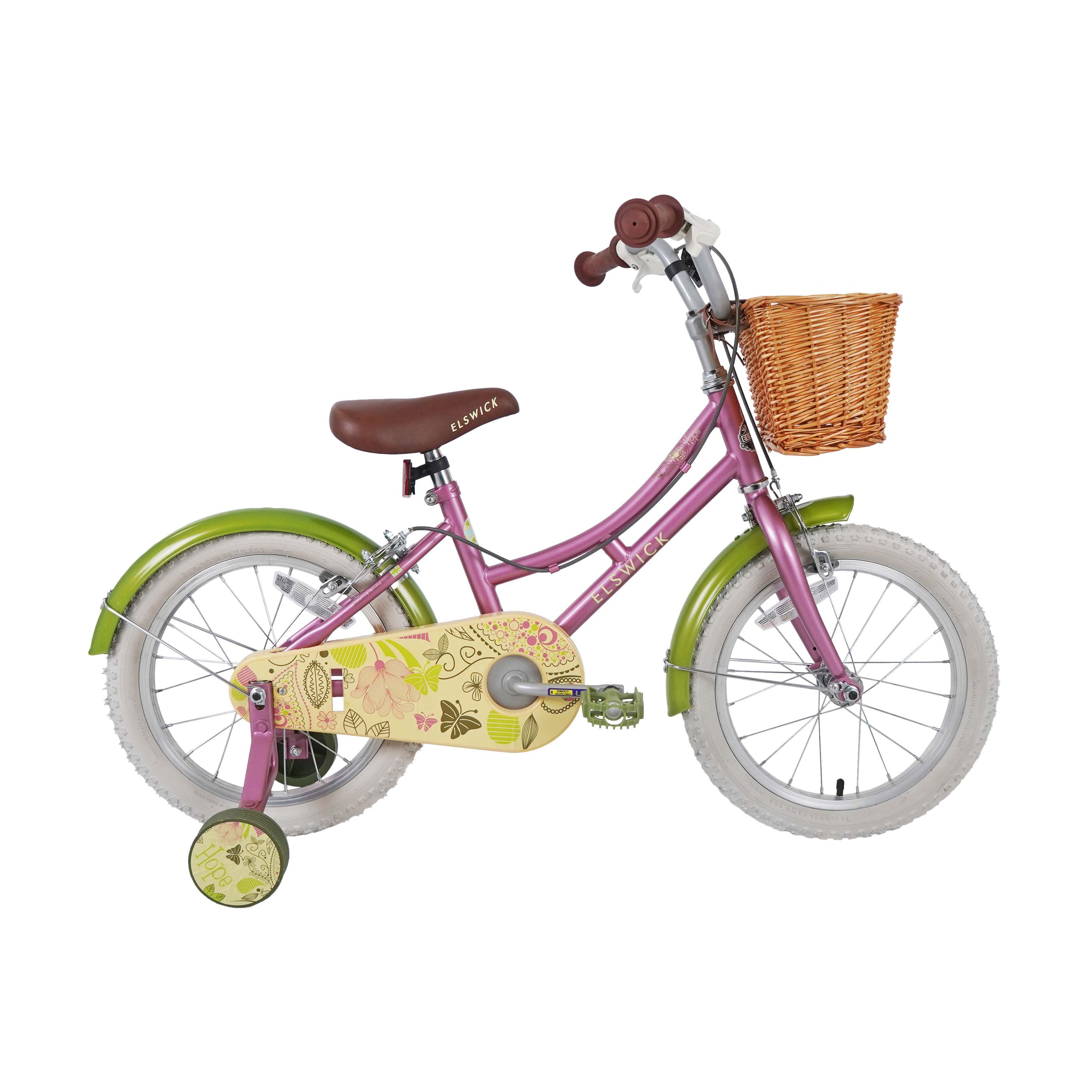 Elswick Hope 16-inch Kids Heritage Bike - Dark Pink/Green