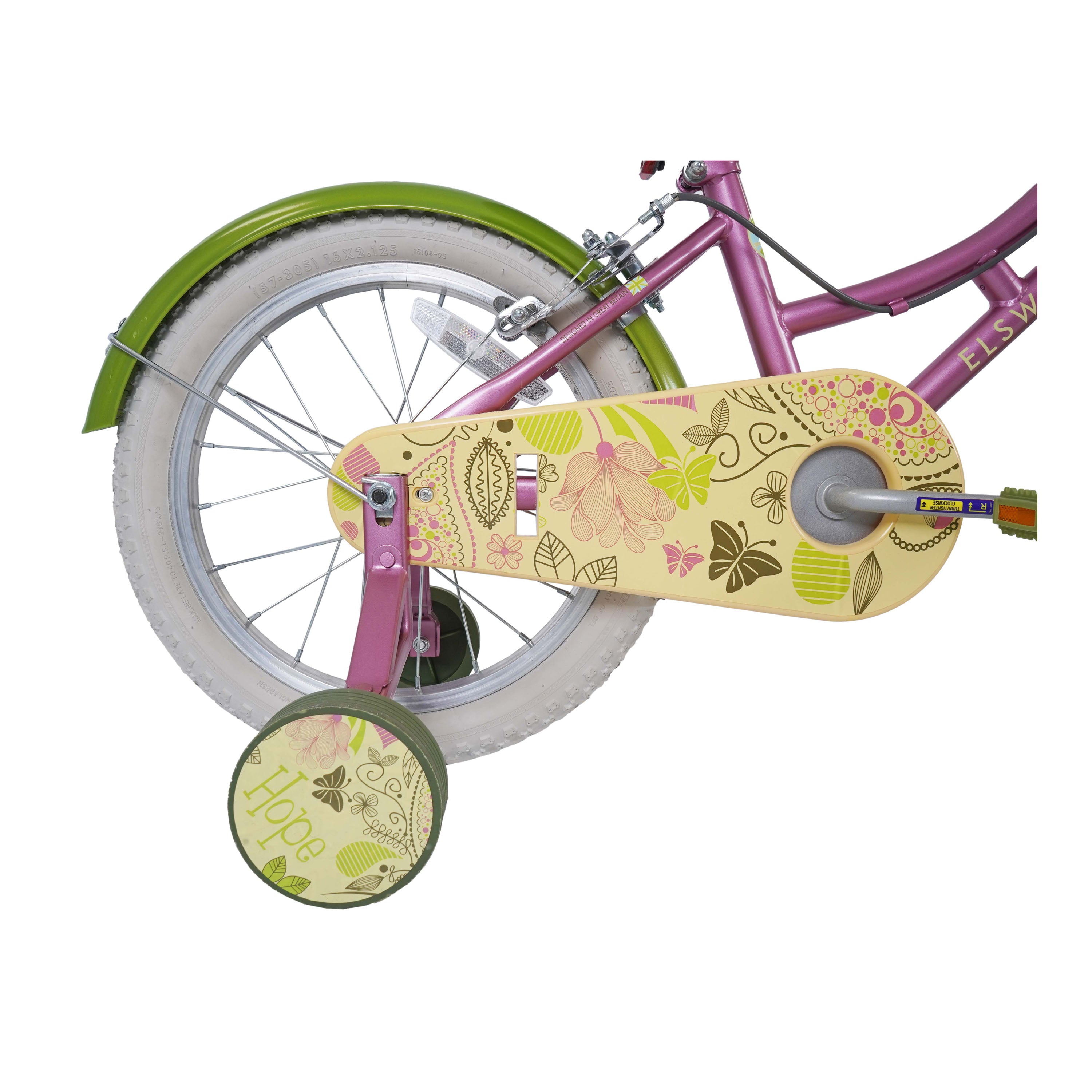 Elswick Hope 16-inch Kids Heritage Bike - Dark Pink/Green