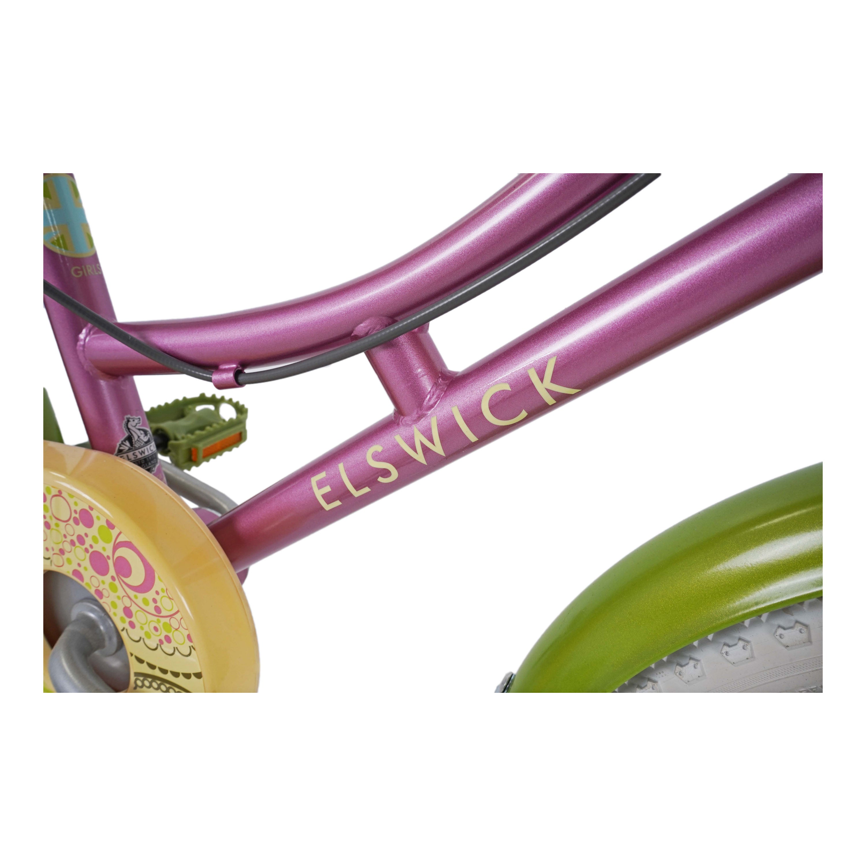Elswick Hope 16-inch Kids Heritage Bike - Dark Pink/Green