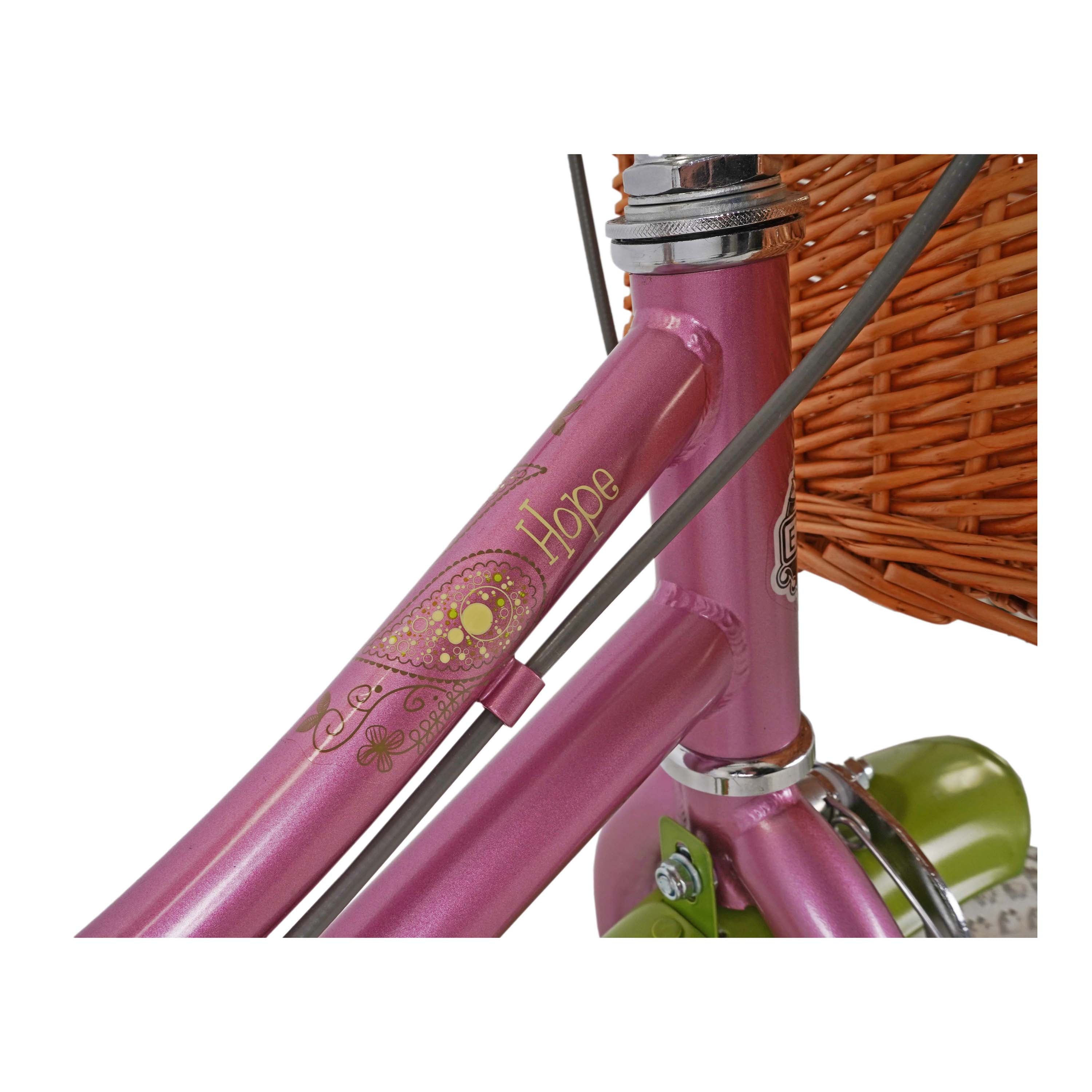 Elswick Hope 16-inch Kids Heritage Bike - Dark Pink/Green