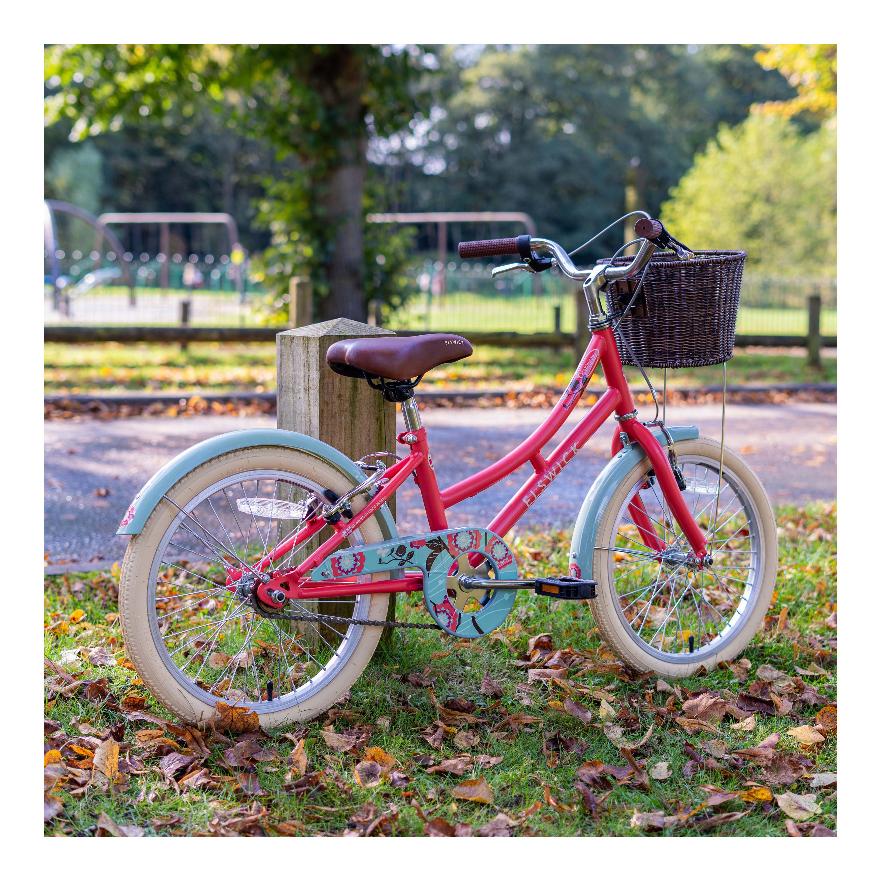 Elswick Harmony 18-inch Kids Heritage Bike - Coral/Khaki Green