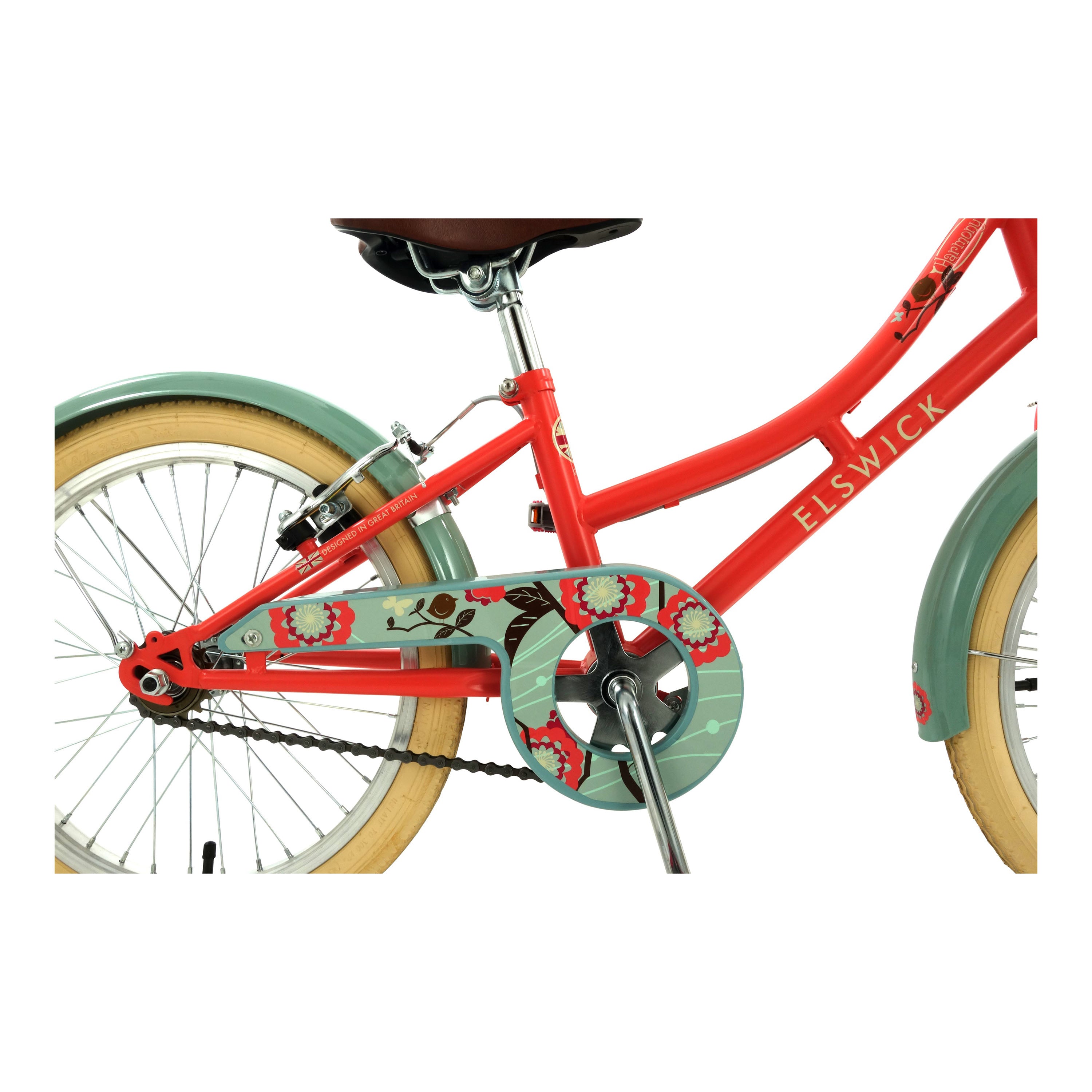 Elswick Harmony 18-inch Kids Heritage Bike - Coral/Khaki Green