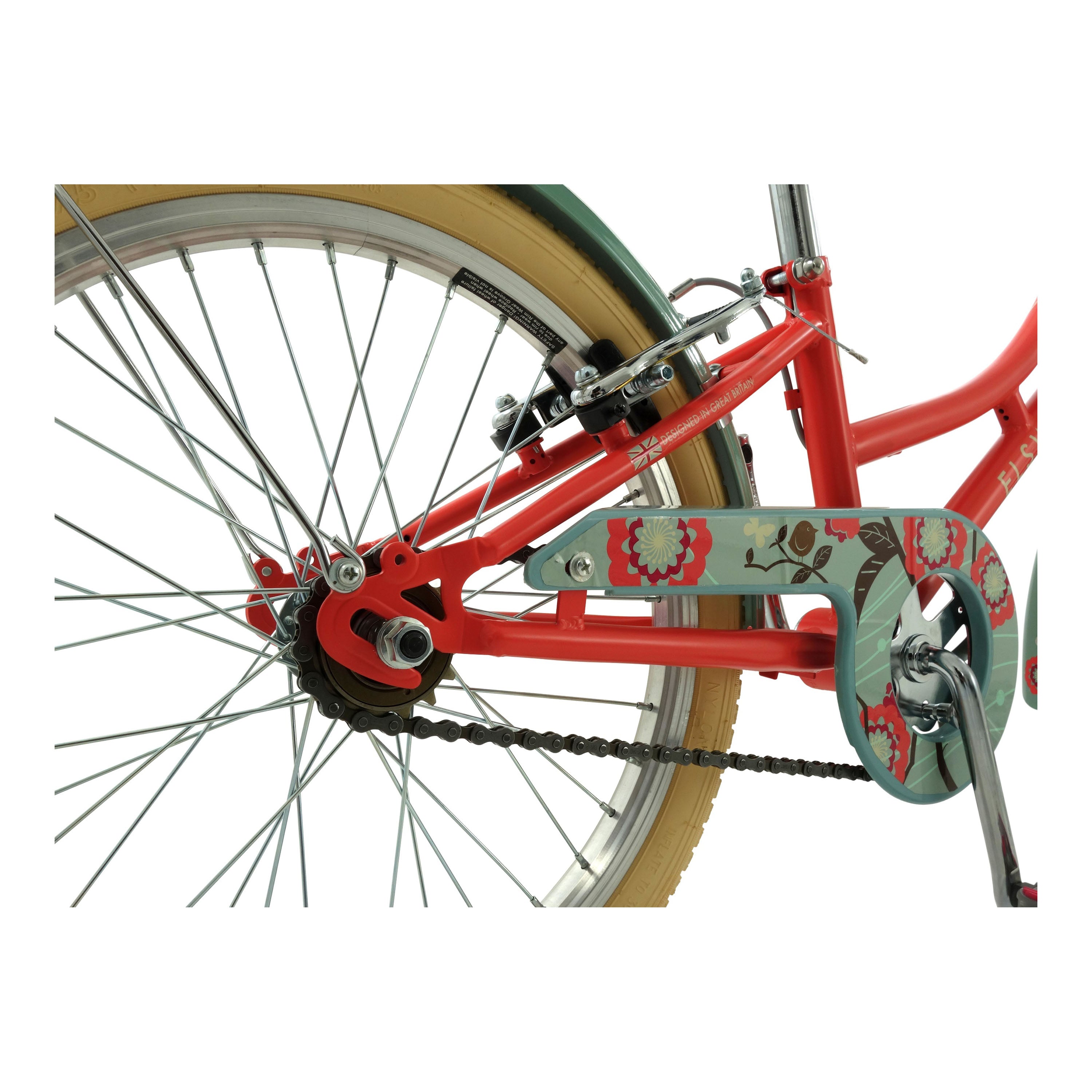 Elswick Harmony 18-inch Kids Heritage Bike - Coral/Khaki Green