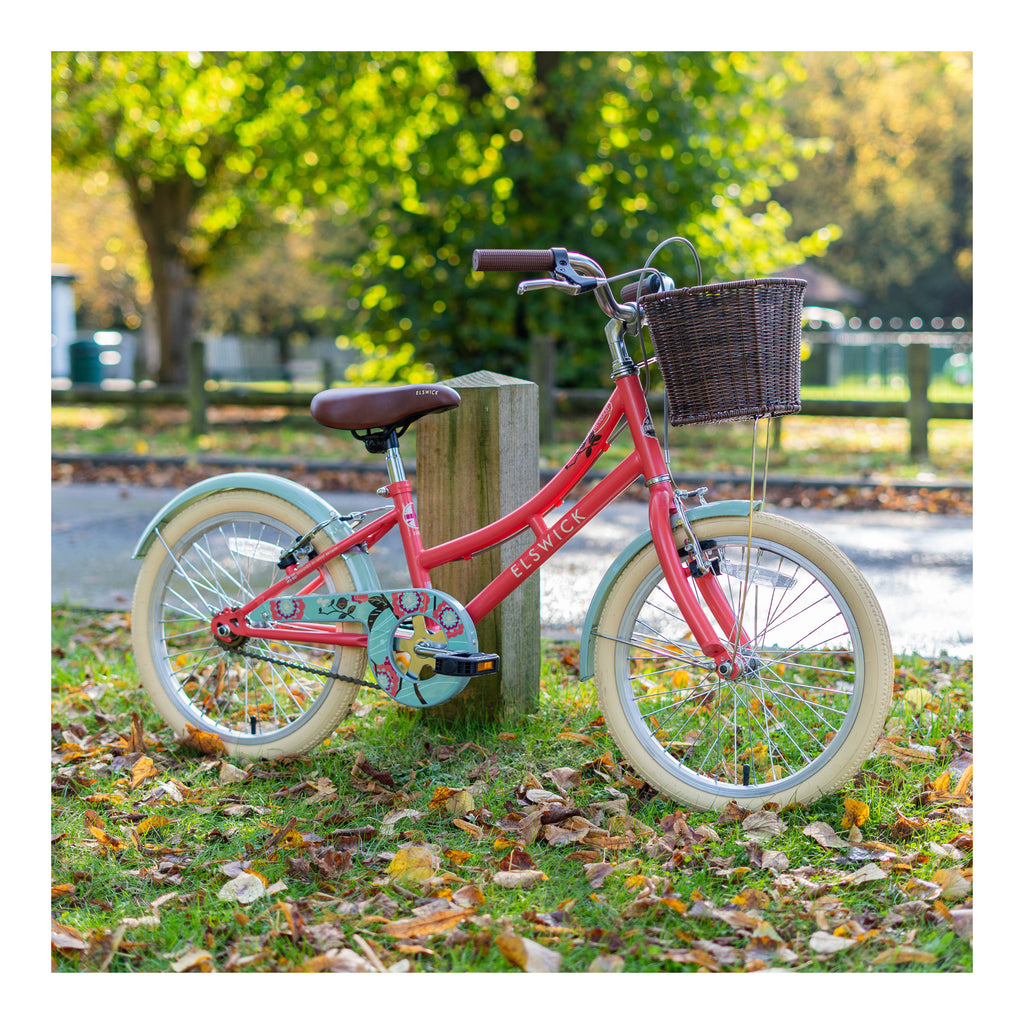 Elswick Harmony 18-inch Kids Heritage Bike - Coral/Khaki Green