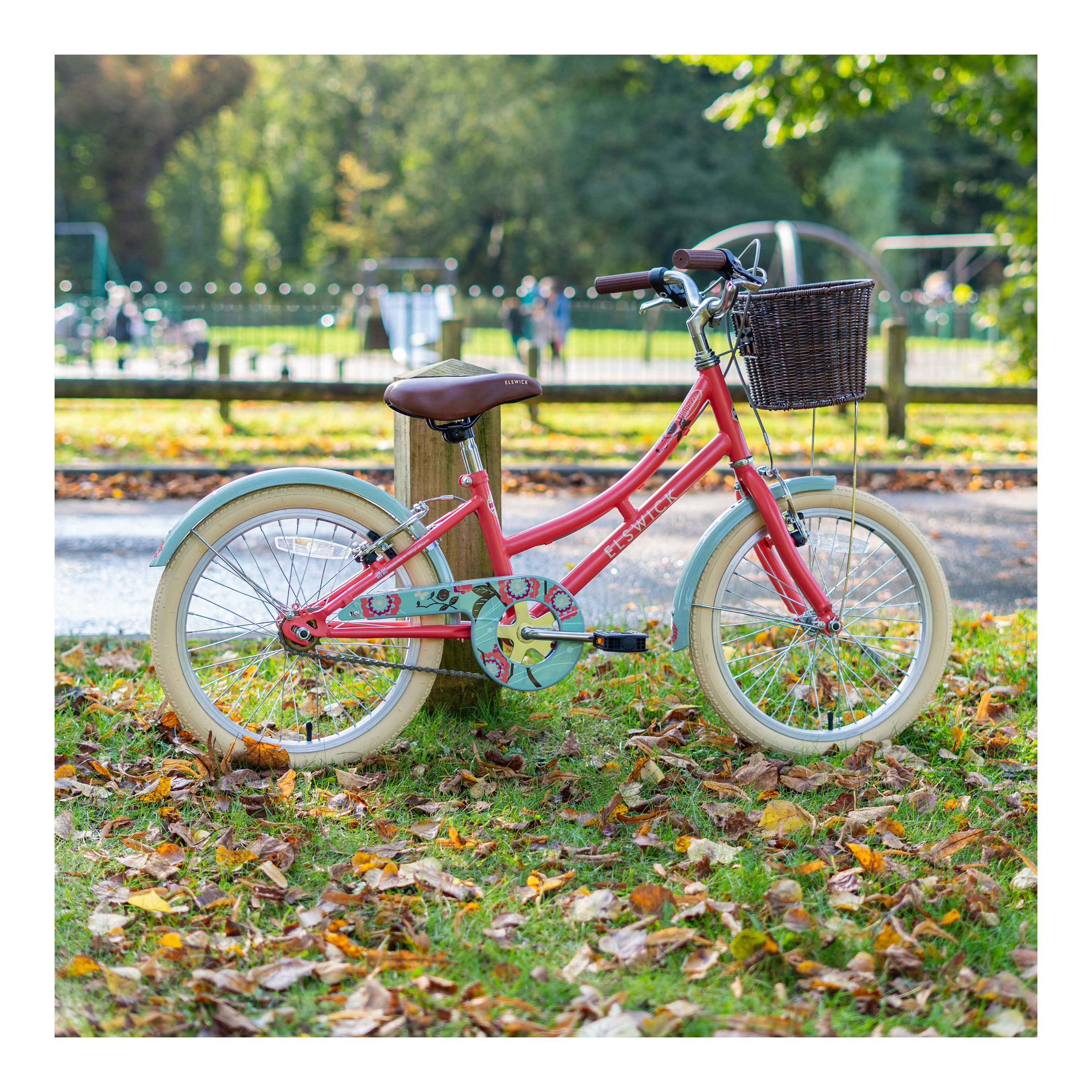 Elswick Harmony 18-inch Kids Heritage Bike - Coral/Khaki Green