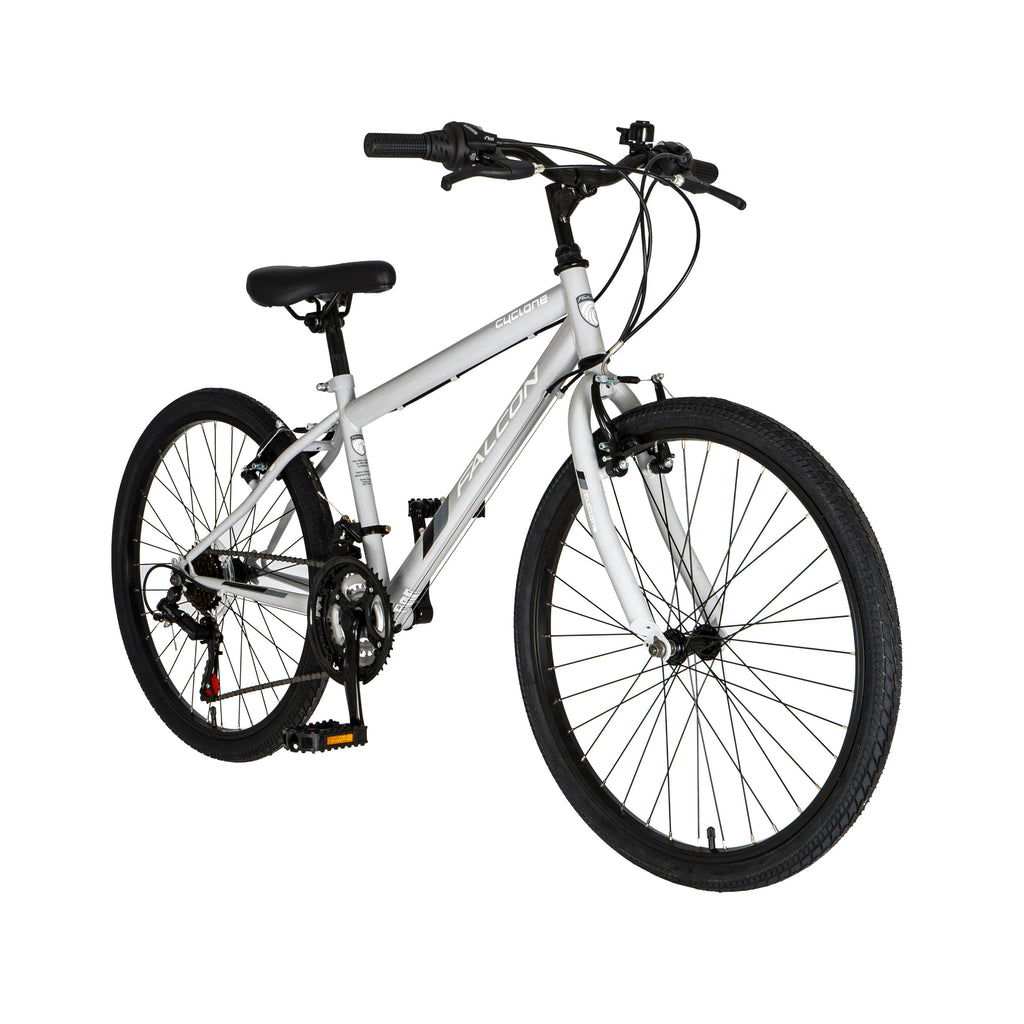 Falcon Cyclone 24-inch Kids Hybrid Bike - Light Grey