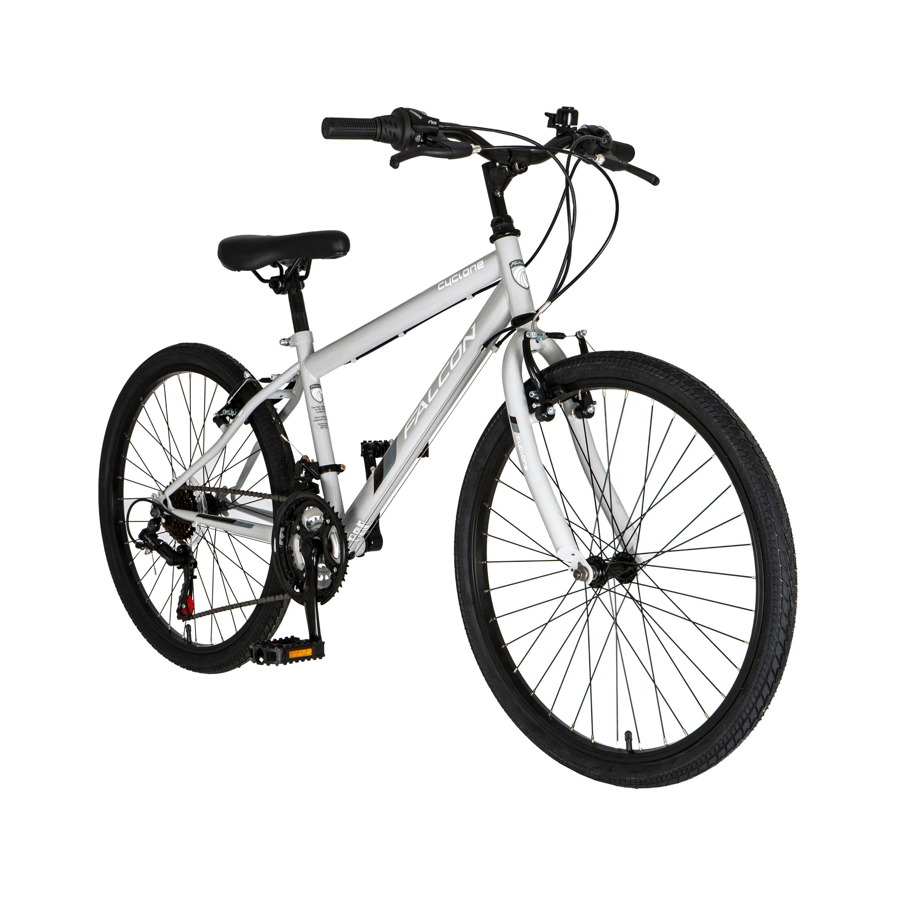 Falcon Cyclone 24-inch Kids Hybrid Bike - Light Grey