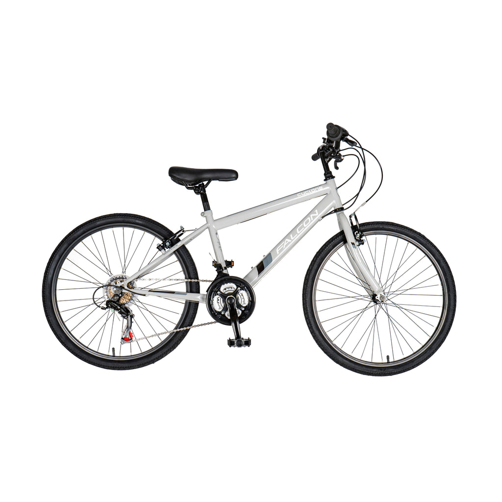 Falcon Cyclone 24-inch Kids Hybrid Bike - Light Grey