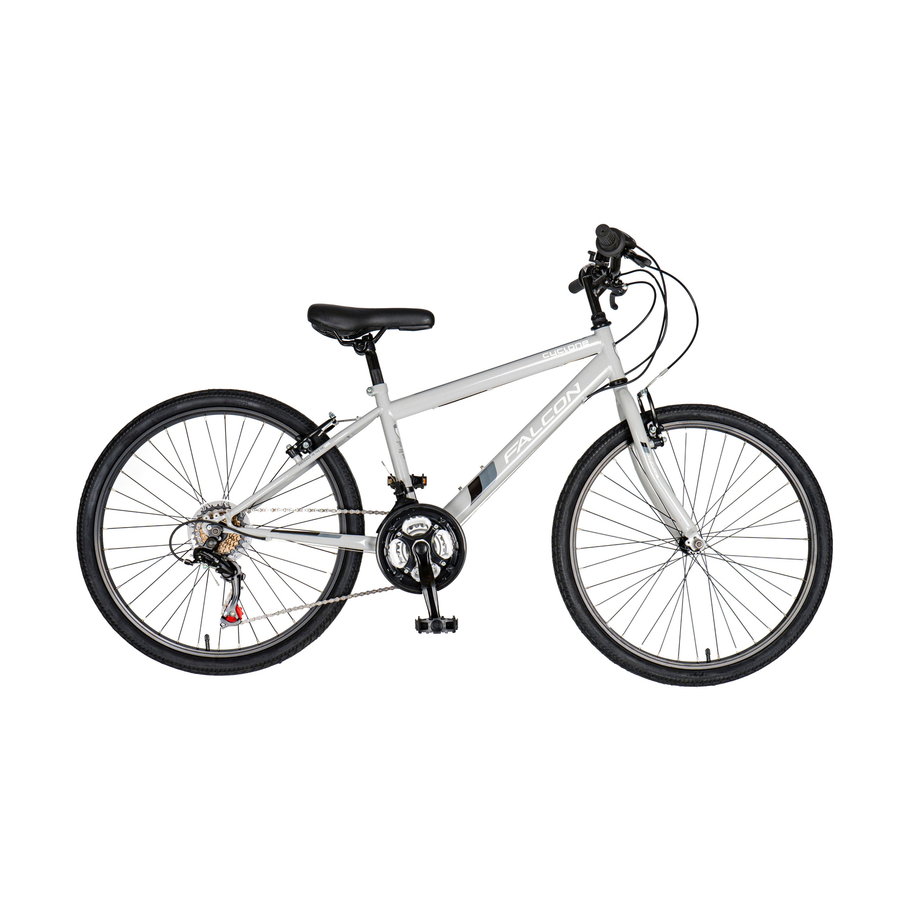 Falcon Cyclone 24-inch Kids Hybrid Bike - Light Grey