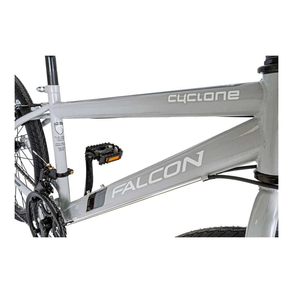 Falcon Cyclone 24-inch Kids Hybrid Bike - Light Grey
