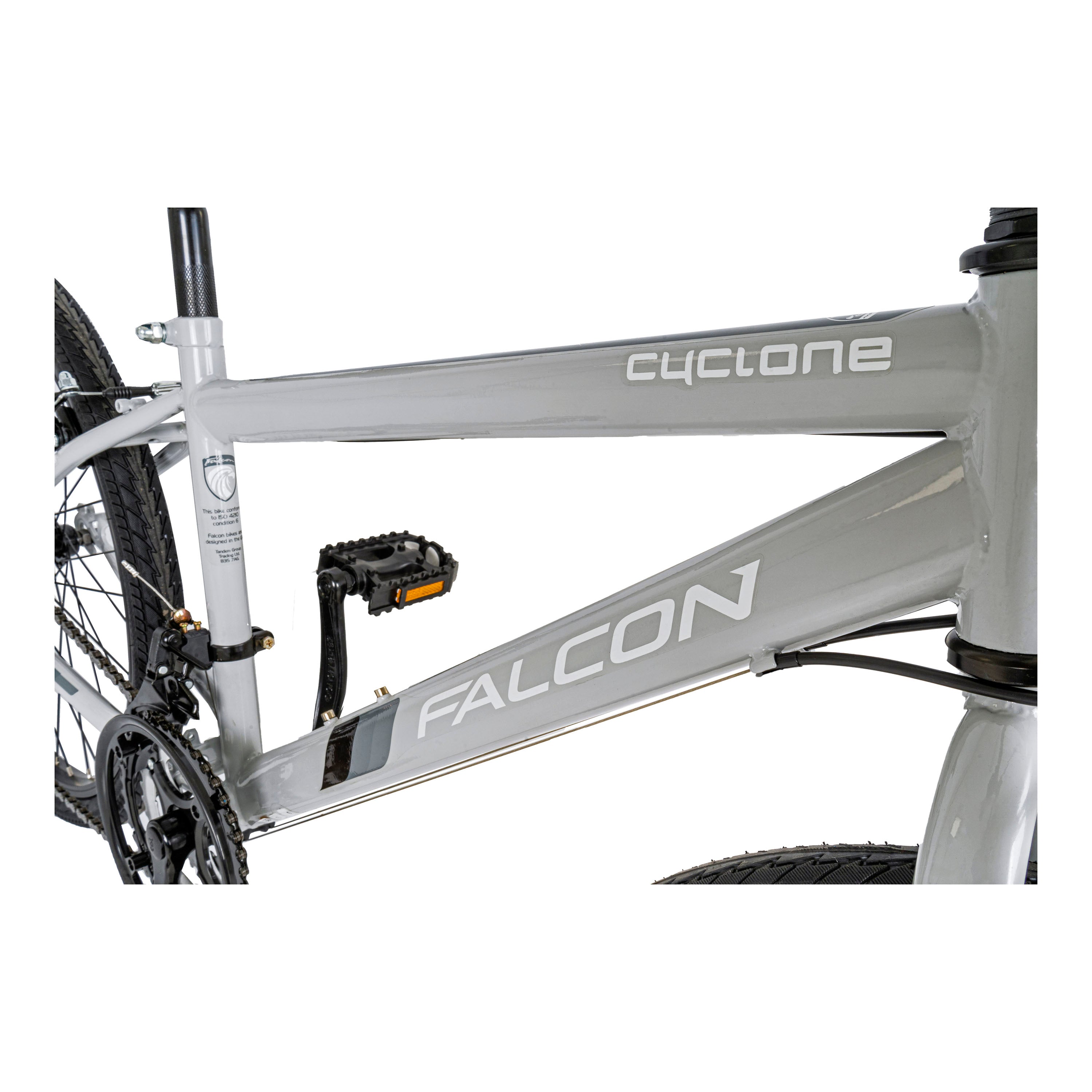 Falcon Cyclone 24-inch Kids Hybrid Bike - Light Grey