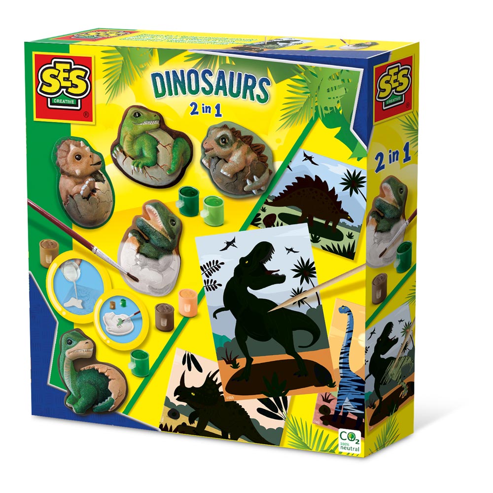 SES Creative Dinosaurs 2-in-1 Casting and Painting and Scratch