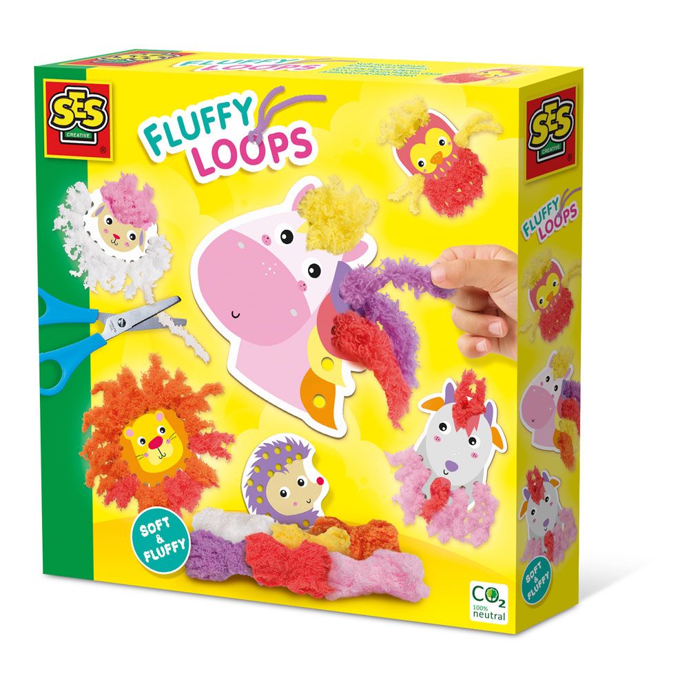 SES Creative Fluffy Loops Soft Yarn Animals