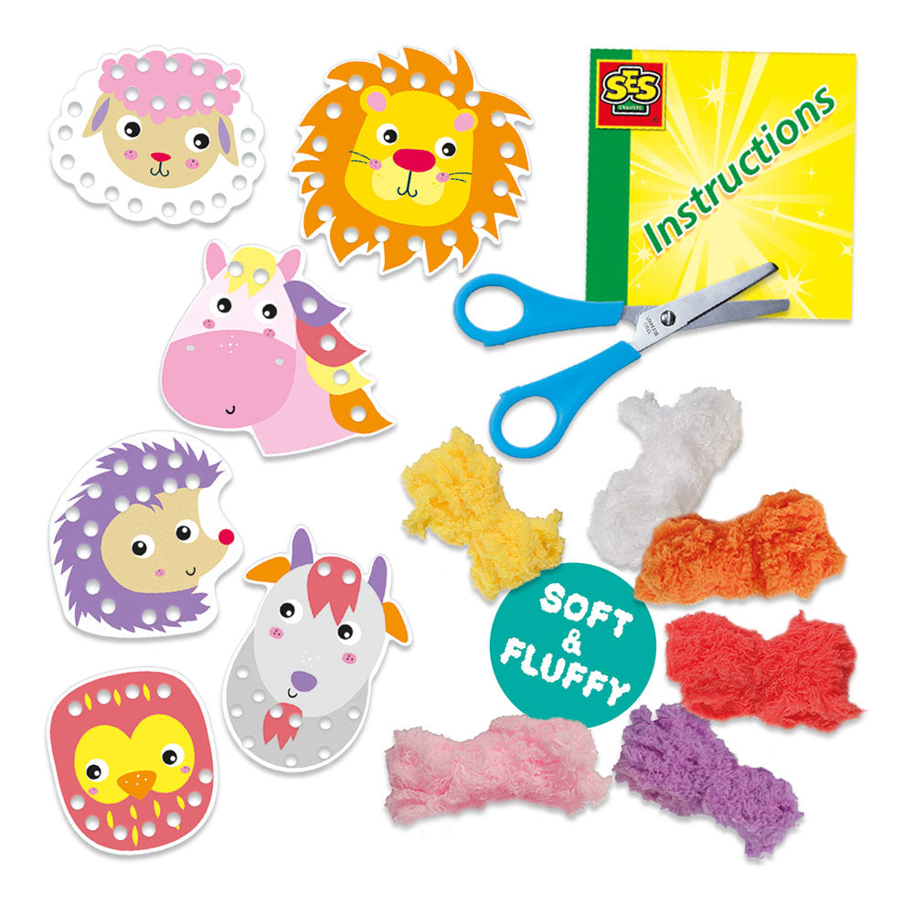 SES Creative Fluffy Loops Soft Yarn Animals