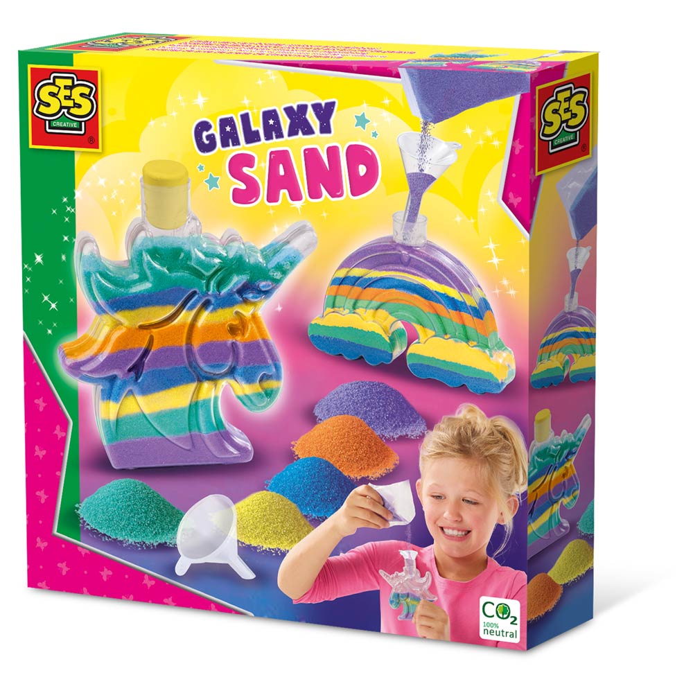 SES Creative Galaxy Sand Art Bottles Unicorn and Rainbow