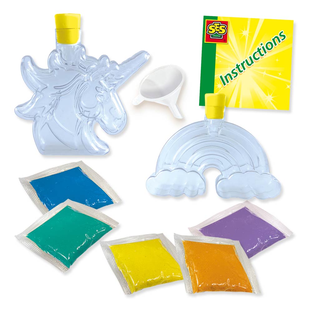 SES Creative Galaxy Sand Art Bottles Unicorn and Rainbow