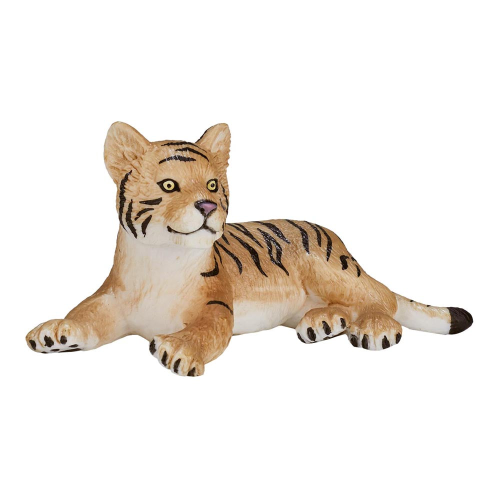 Mojo Wildlife & Woodland Tiger Cub Lying Down Toy Figure