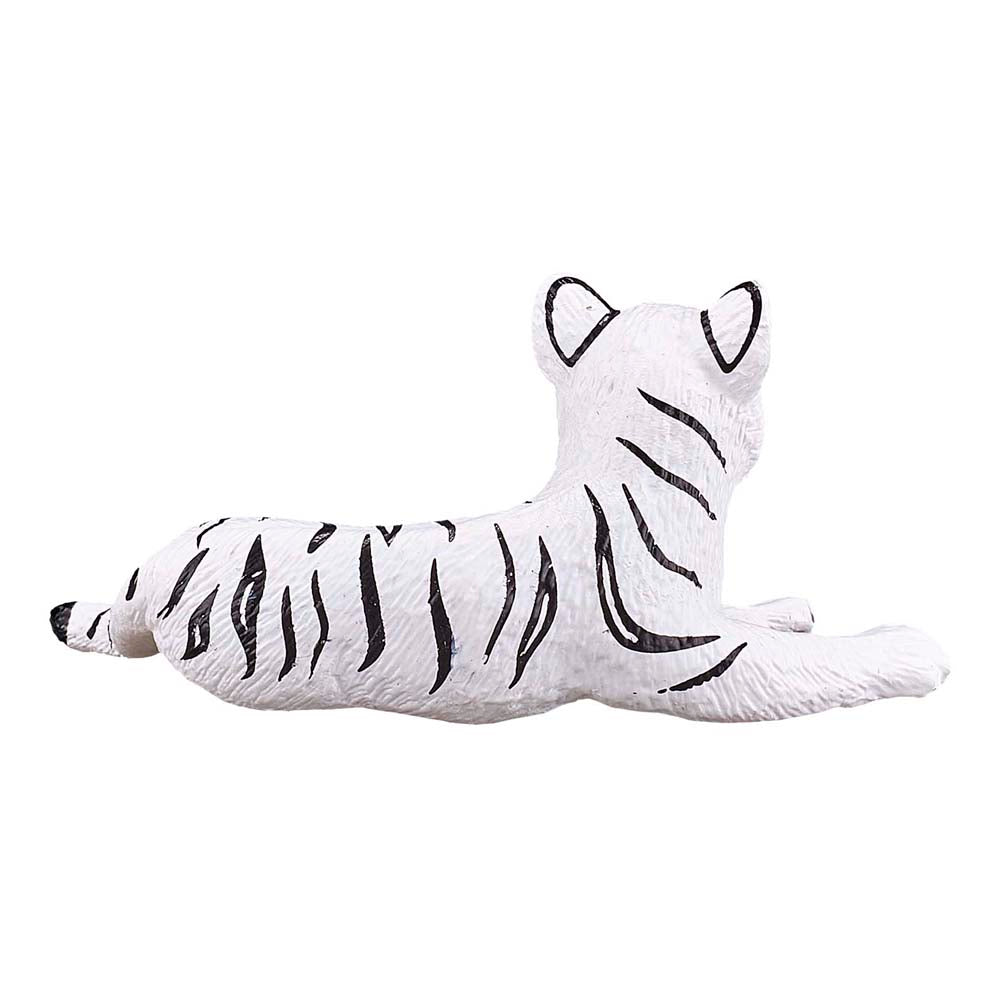 Mojo Wildlife & Woodland White Tiger Cub Lying Down Toy Figure