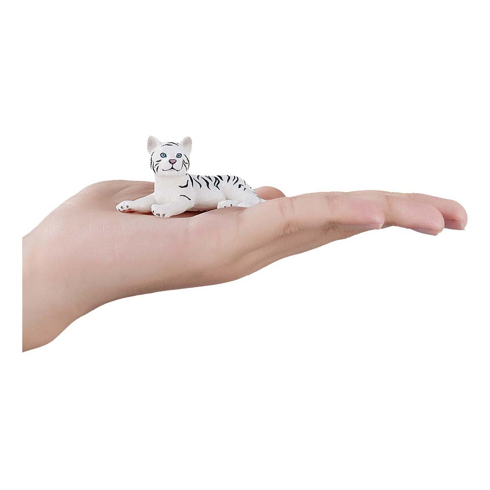 Mojo Wildlife & Woodland White Tiger Cub Lying Down Toy Figure