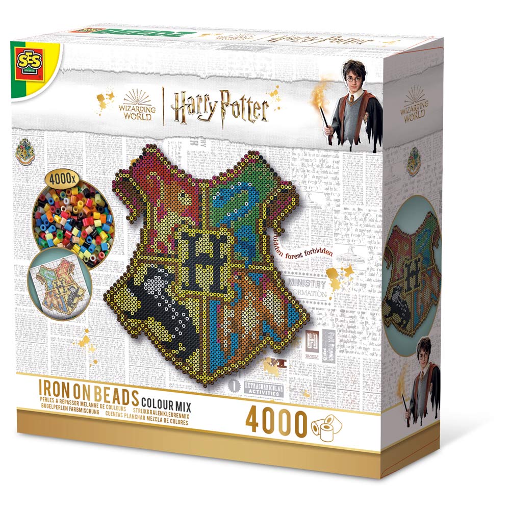 SES Creative Harry Potter Hogwarts Crest Iron-on Beads Colour Mix