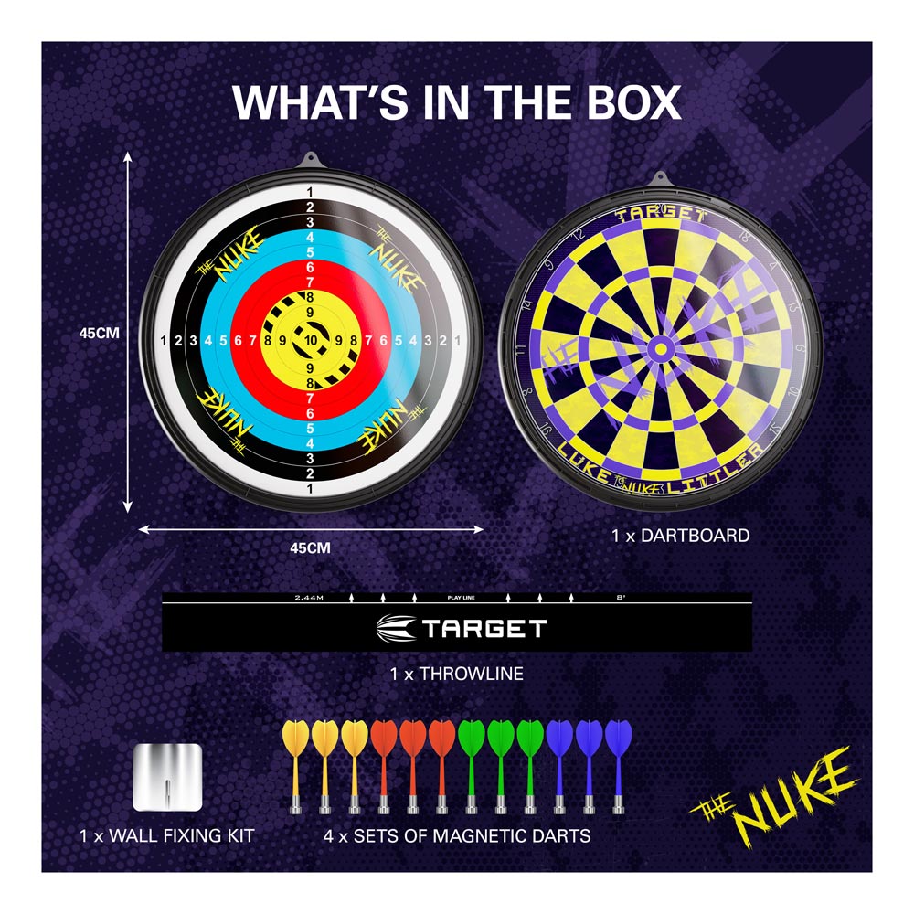 Target Darts Luke 'The Nuke' Littler Player Edition Magnetic Dartboard Set for Kids