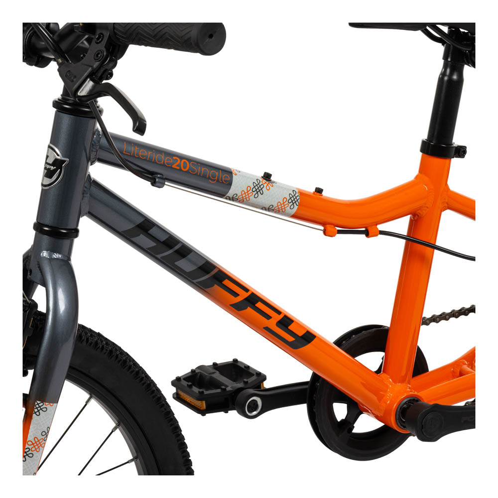 Huffy Literide 20-inch Children's Bike - Tangerine Orange and Pebble Grey