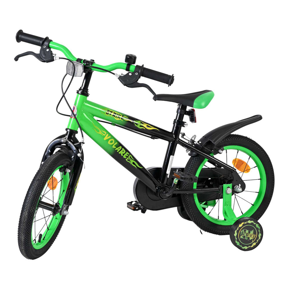 Volare Strike 14-Inch Children's Bike - Green and Black