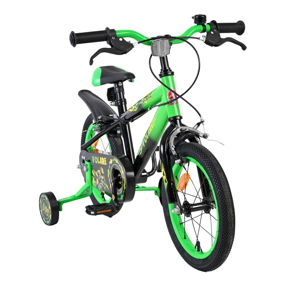 Volare Strike 14-Inch Children's Bike - Green and Black