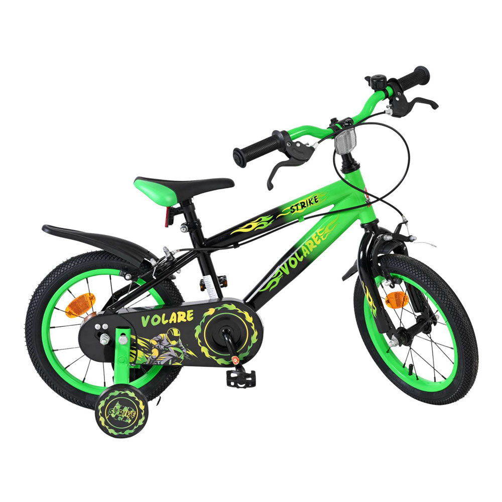 Volare Strike 14-Inch Children's Bike - Green and Black